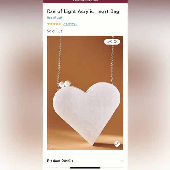 Rae of Light Acrylic Heart Bag - Picture 1 of 4